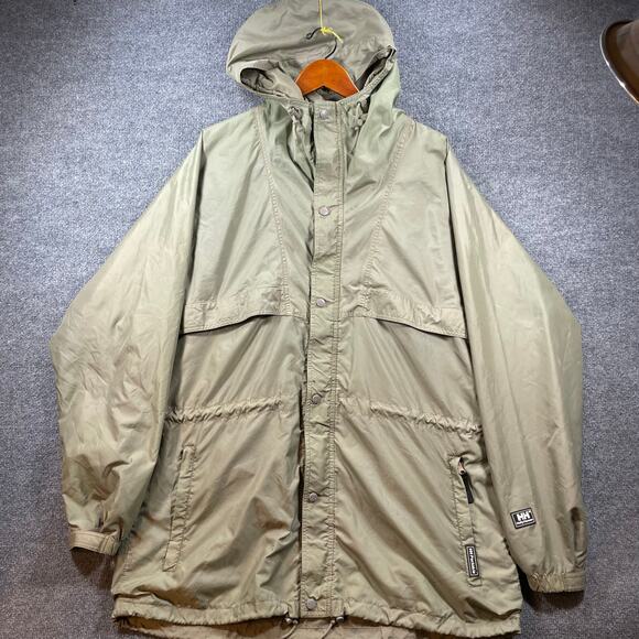 Helly Hansen Packable Wind Jacket Men's XL Green Full Zip Pockets Mesh Nylon - Picture 1 of 10